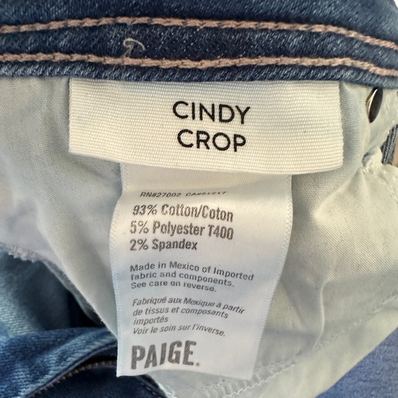 Paige Cindy Crop in Destructed Bazar Size 30 - Picture 11 of 12
